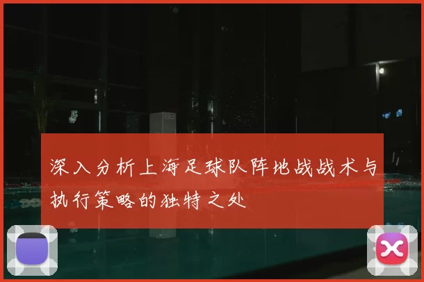 深入分析上海足球队阵地战战术与执行策略的独特之处